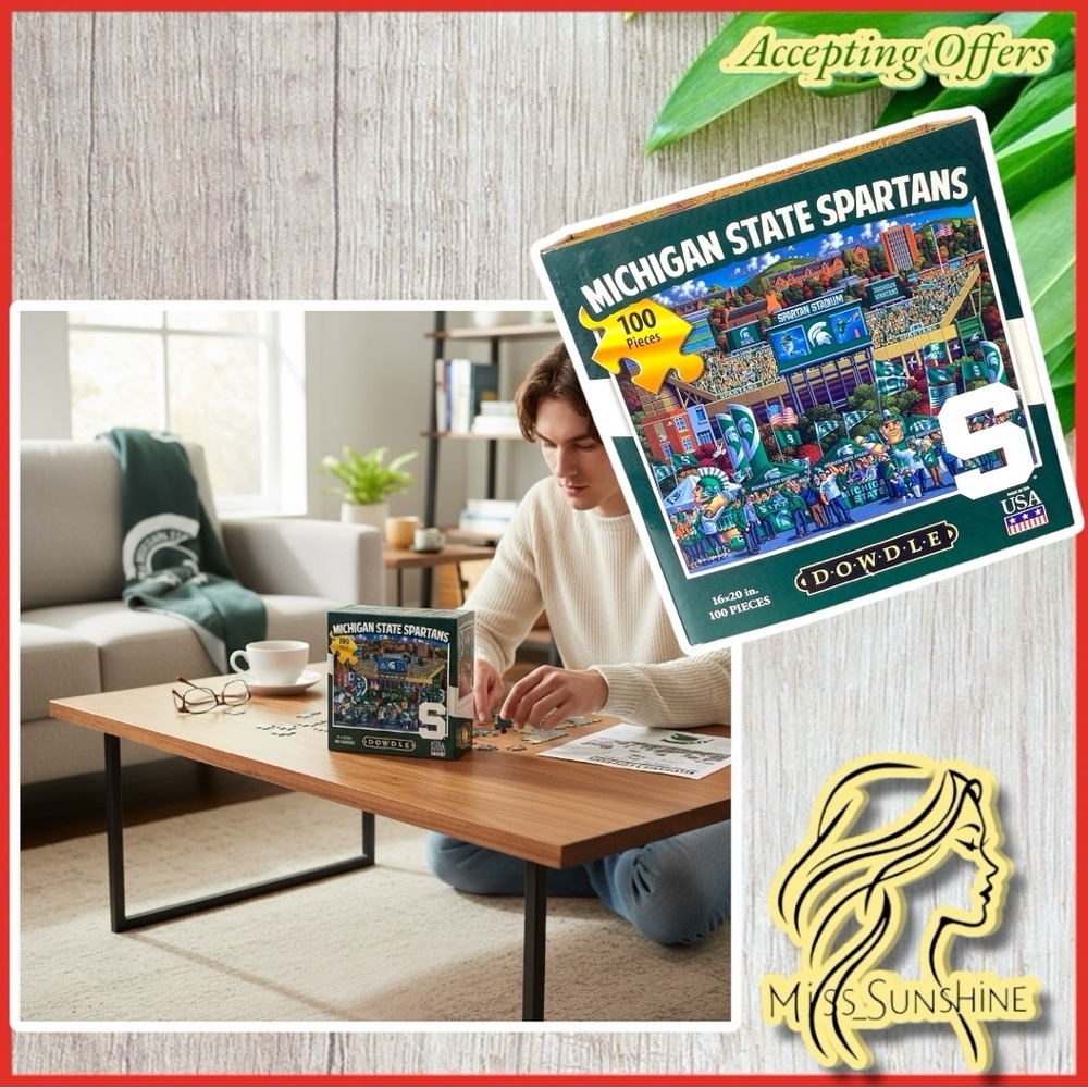 DOWDLE NEW - 100pc Puzzle - 16” x 20” when finished - Michigan State SPARTANS